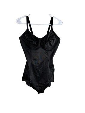 Tara Lingerie Black Satin Bodysuit Sz 40C Romantic Coquette